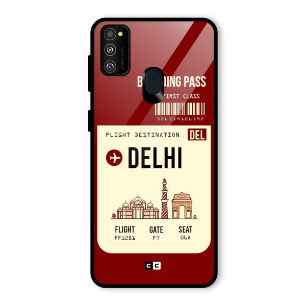 Delhi Boarding Pass Glass Back Case for Galaxy M21