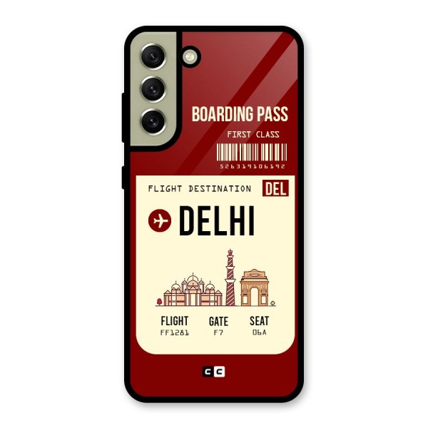 Delhi Boarding Pass Glass Back Case for Galaxy S21 FE 5G