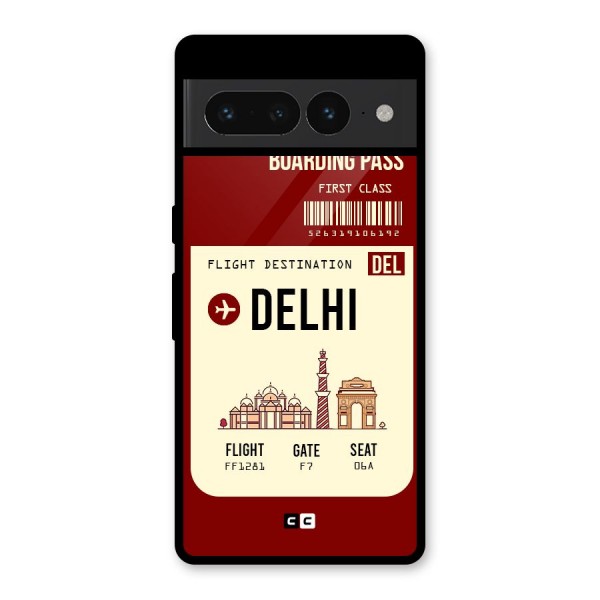 Delhi Boarding Pass Glass Back Case for Google Pixel 7 Pro