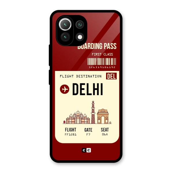 Delhi Boarding Pass Glass Back Case for Mi 11 Lite NE 5G