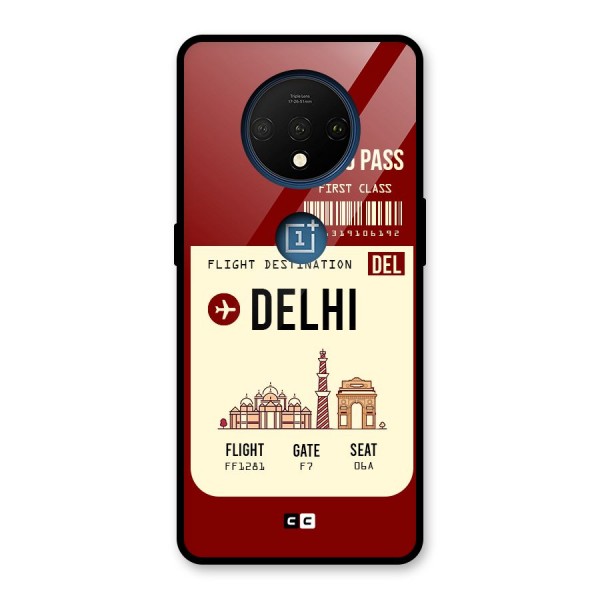 Delhi Boarding Pass Glass Back Case for OnePlus 7T