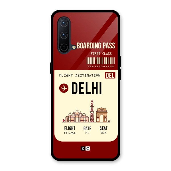Delhi Boarding Pass Glass Back Case for OnePlus Nord CE 5G