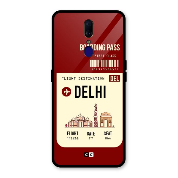 Delhi Boarding Pass Glass Back Case for Oppo F11