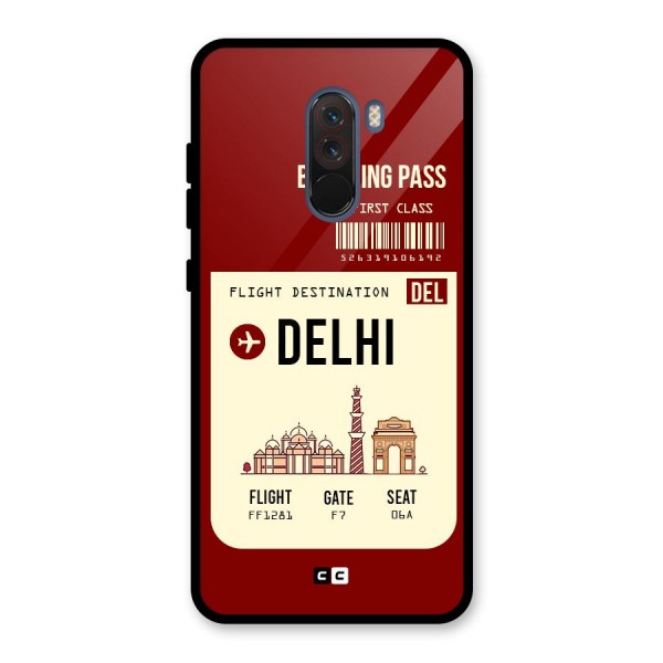 Delhi Boarding Pass Glass Back Case for Poco F1