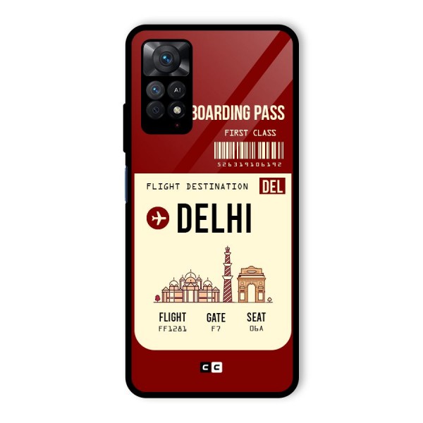 Delhi Boarding Pass Glass Back Case for Redmi Note 11 Pro