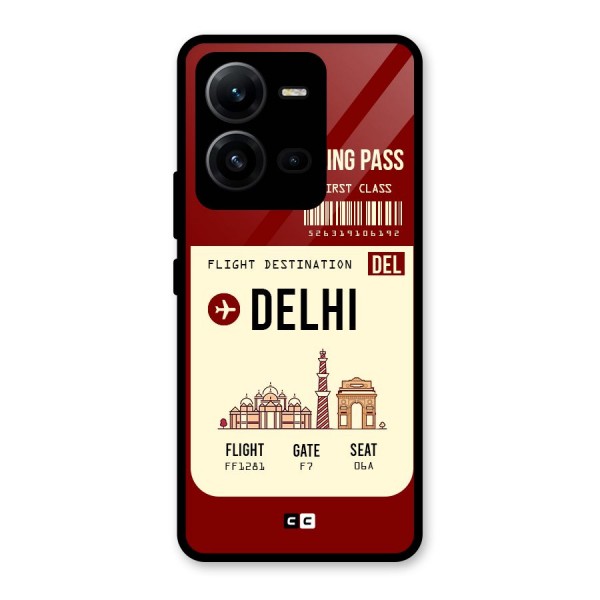 Delhi Boarding Pass Glass Back Case for Vivo V25