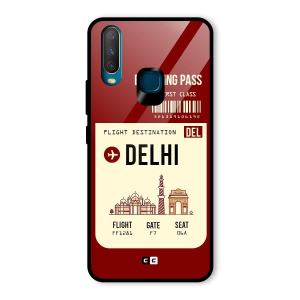 Delhi Boarding Pass Glass Back Case for Vivo Y12