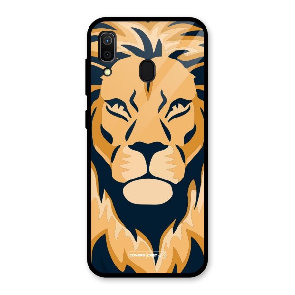 Designer Lion Glass Back Case for Galaxy A30