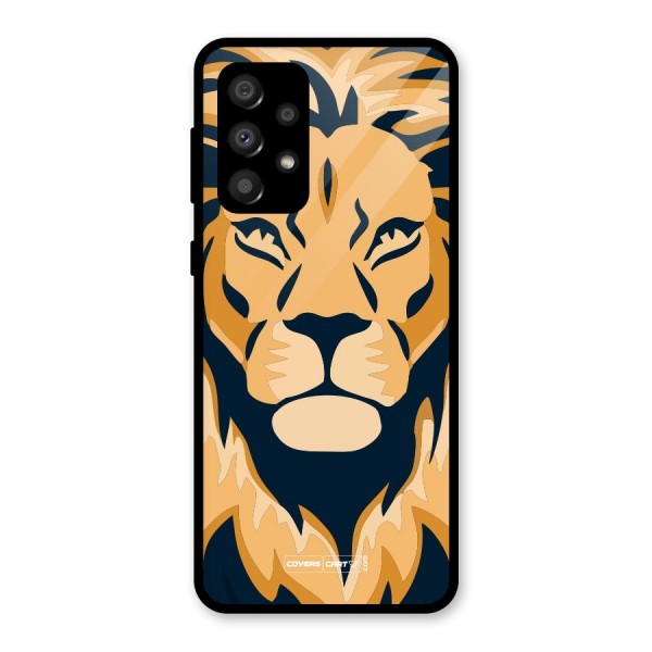 Designer Lion Glass Back Case for Galaxy A32