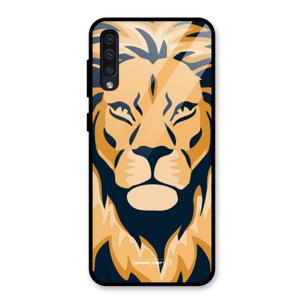 Designer Lion Glass Back Case for Galaxy A50s