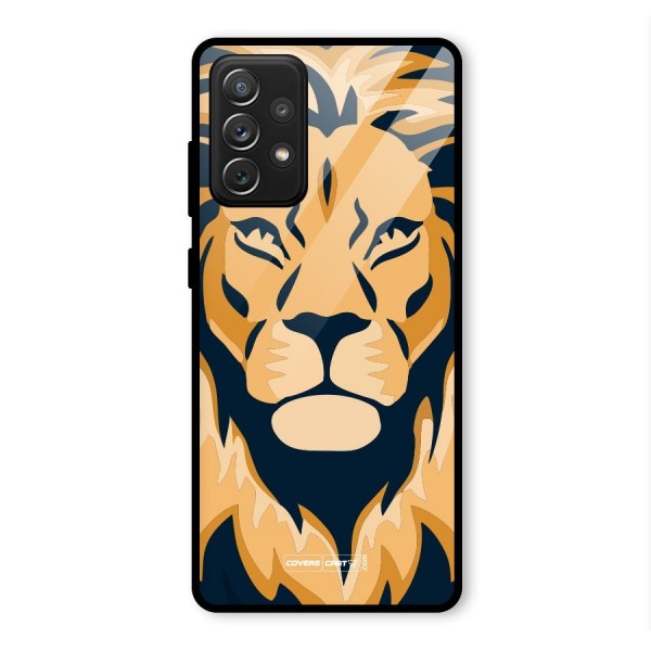 Designer Lion Glass Back Case for Galaxy A72