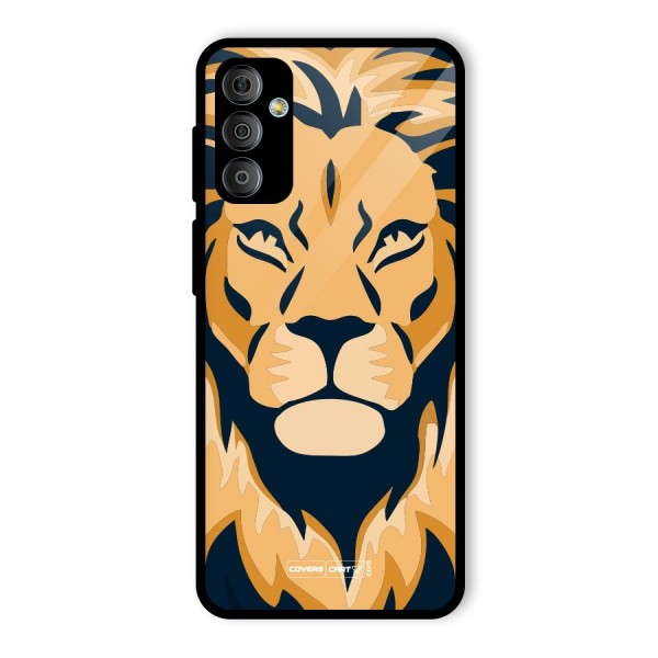 Designer Lion Glass Back Case for Galaxy F23