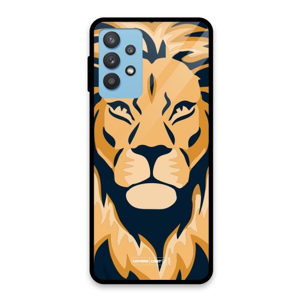 Designer Lion Glass Back Case for Galaxy M32 5G