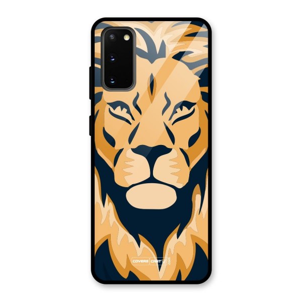 Designer Lion Glass Back Case for Galaxy S20