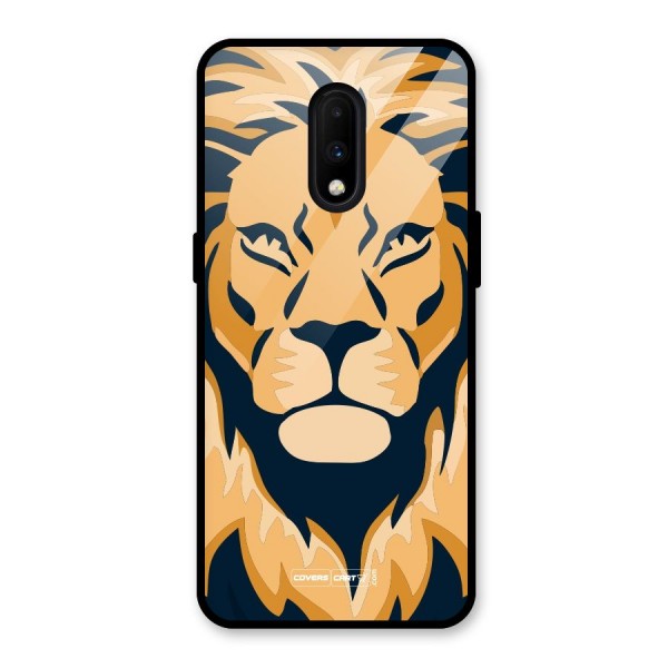 Designer Lion Glass Back Case for OnePlus 7