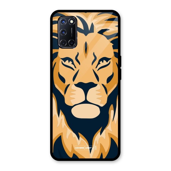 Designer Lion Glass Back Case for Oppo A52