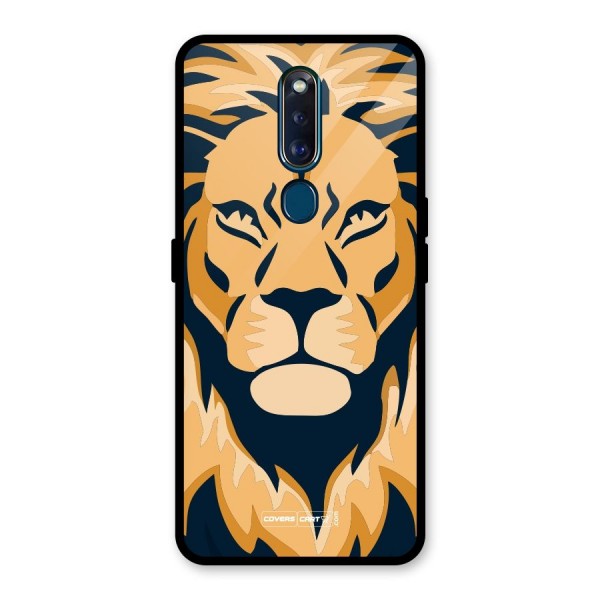 Designer Lion Glass Back Case for Oppo F11 Pro