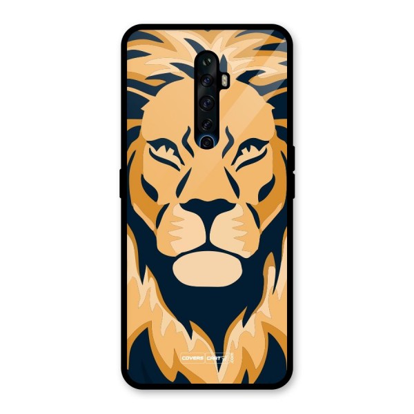 Designer Lion Glass Back Case for Oppo Reno2 F