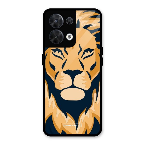 Designer Lion Glass Back Case for Oppo Reno8 5G