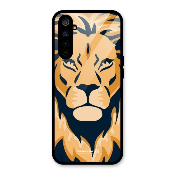 Designer Lion Glass Back Case for Realme 6