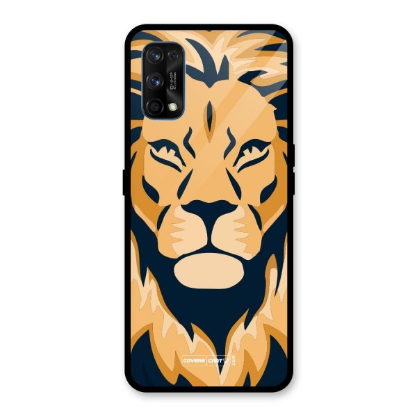 Designer Lion Glass Back Case for Realme 7 Pro