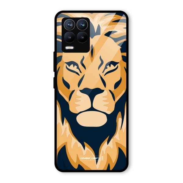 Designer Lion Glass Back Case for Realme 8 Pro