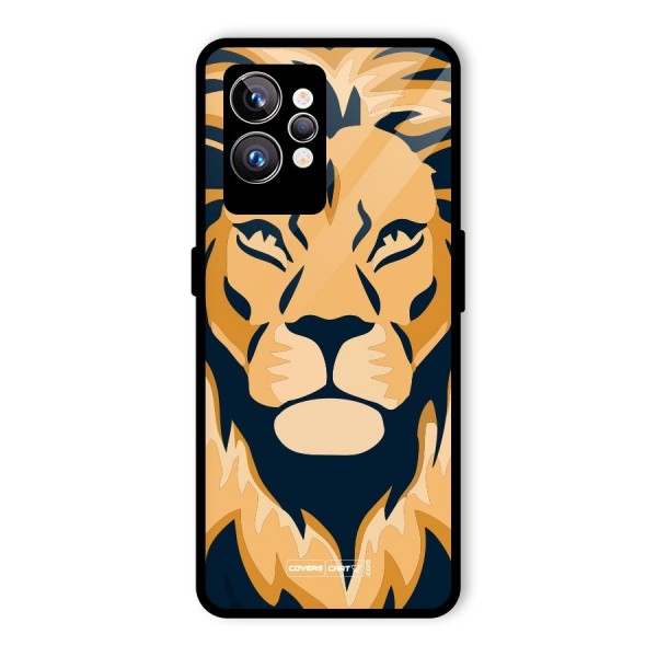 Designer Lion Glass Back Case for Realme GT2 Pro