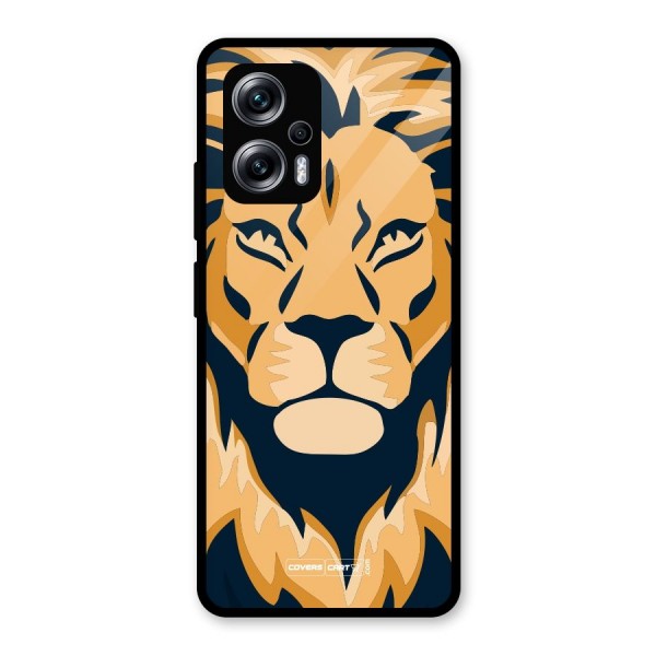 Designer Lion Glass Back Case for Redmi K50i