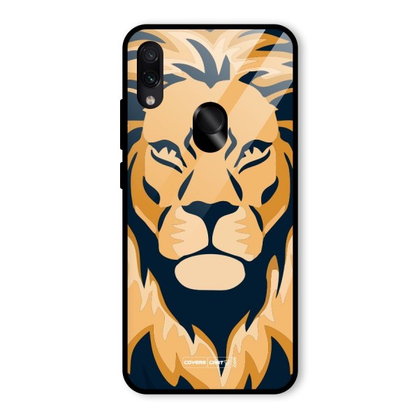 Designer Lion Glass Back Case for Redmi Note 7