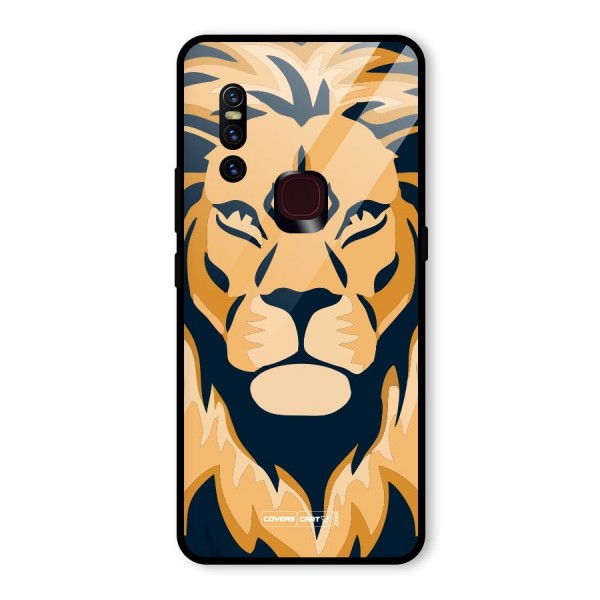 Designer Lion Glass Back Case for Vivo V15