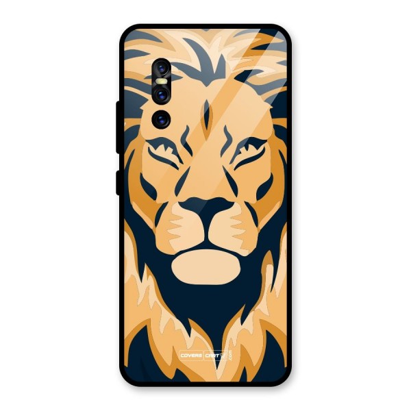 Designer Lion Glass Back Case for Vivo V15 Pro