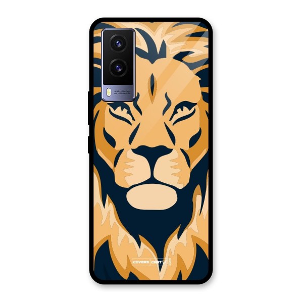 Designer Lion Glass Back Case for Vivo V21e 5G