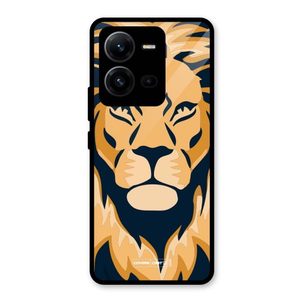 Designer Lion Glass Back Case for Vivo V25