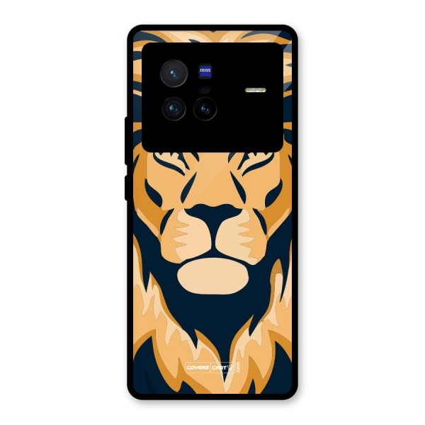 Designer Lion Glass Back Case for Vivo X80