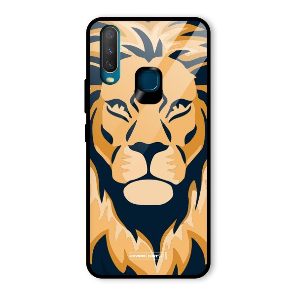 Designer Lion Glass Back Case for Vivo Y12