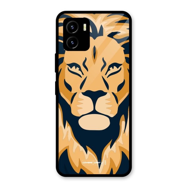 Designer Lion Glass Back Case for Vivo Y15s