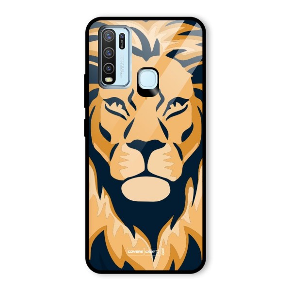 Designer Lion Glass Back Case for Vivo Y30