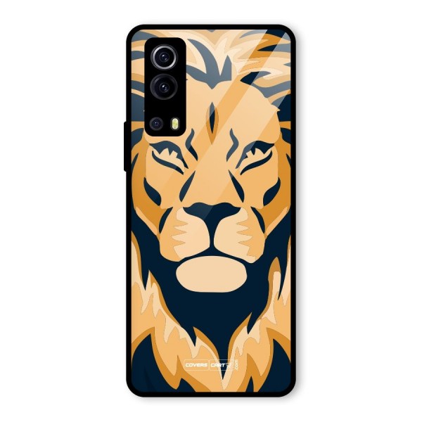 Designer Lion Glass Back Case for Vivo iQOO Z3