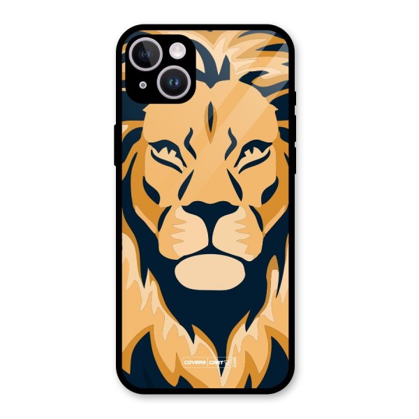 Designer Lion Glass Back Case for iPhone 14 Plus