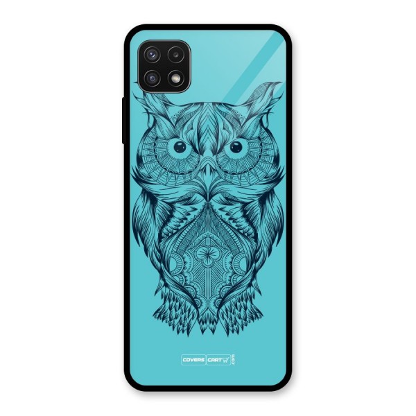 Designer Owl Glass Back Case for Galaxy A22 5G