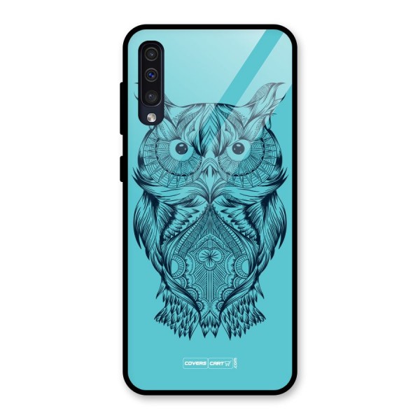 Designer Owl Glass Back Case for Galaxy A50s