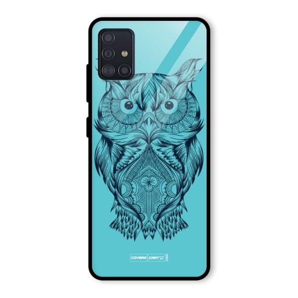 Designer Owl Glass Back Case for Galaxy A51