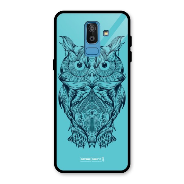 Designer Owl Glass Back Case for Galaxy J8