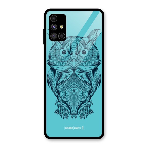 Designer Owl Glass Back Case for Galaxy M51