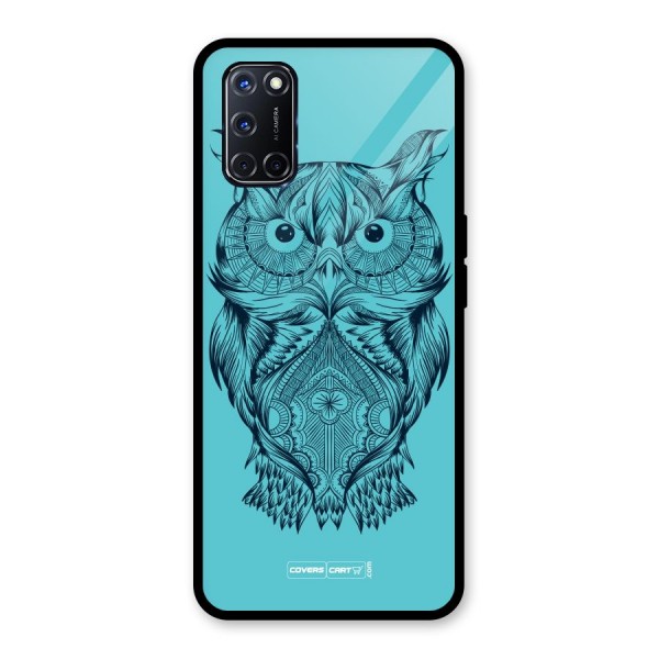 Designer Owl Glass Back Case for Oppo A52