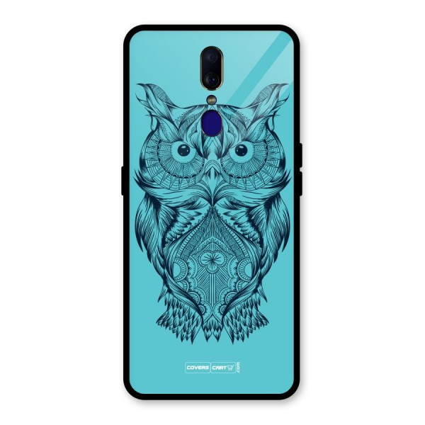 Designer Owl Glass Back Case for Oppo F11