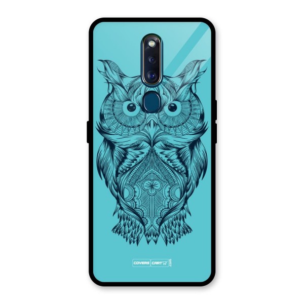 Designer Owl Glass Back Case for Oppo F11 Pro