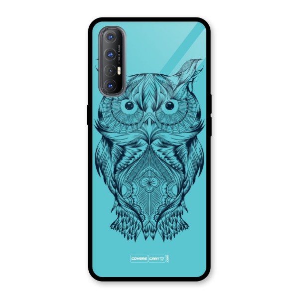 Designer Owl Glass Back Case for Oppo Reno3 Pro