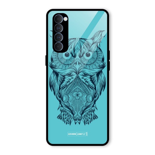 Designer Owl Glass Back Case for Oppo Reno4 Pro