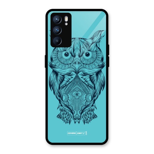 Designer Owl Glass Back Case for Oppo Reno6 5G